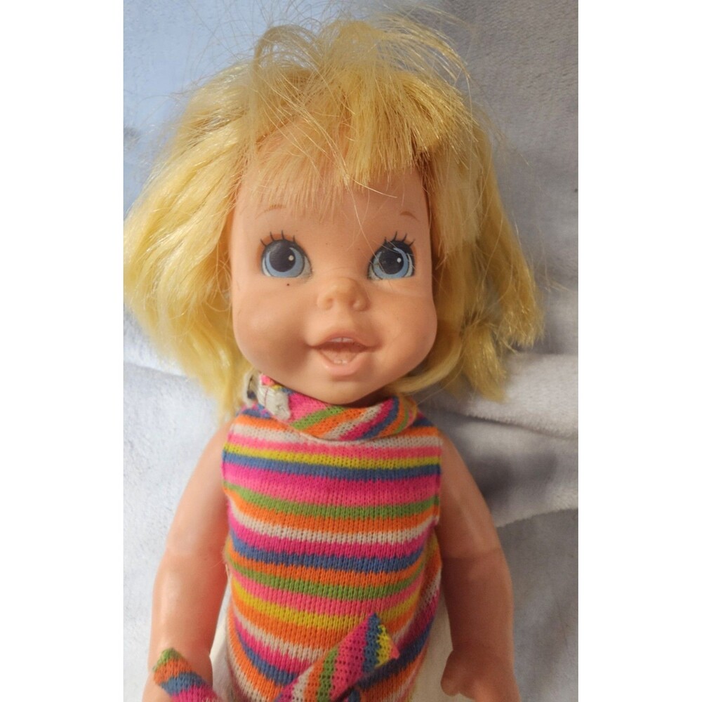 Vintage Mattel Walking Doll 12" Tall 1967 Hong Kong Original Clothes Tiny Swingy